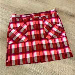 CALLAWAY SIZE 14~WIK DRI PLAID GOLF SPORTS SKIRT SKORT~BRIGHT COLOR UNDER SHORTS